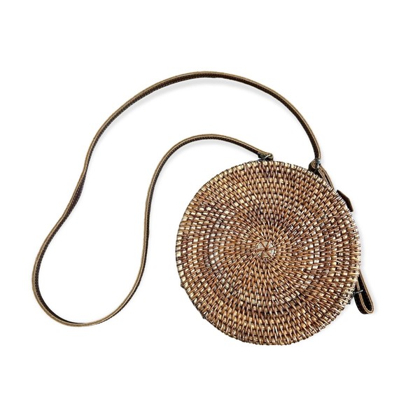 Unbranded Handbags - RATTAN ROUND CROSSBODY PURSE..!